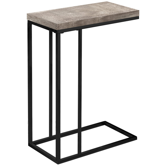 Contemporary Taupe Accent Table with Black Legs
