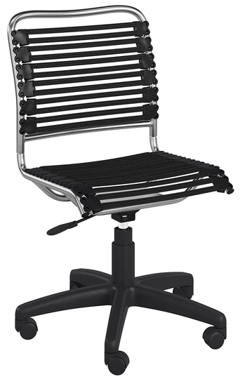 Euro Style Black Bungie Allison Low Back Office Chair