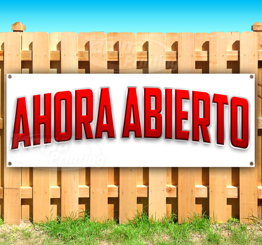Ahora Abierto Advertising Vinyl Banner Flag Sign Many Sizes USA SPANISH