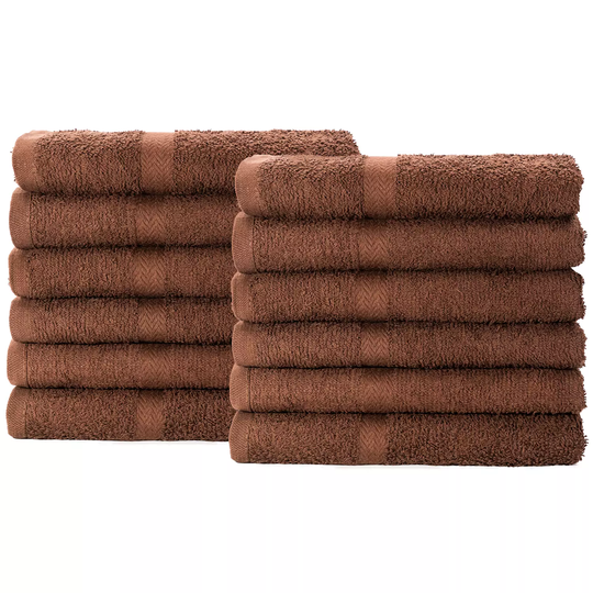 Hometex 100% Cotton Lightweight Hand Towels 12-pk. (16" x 27"), Brown