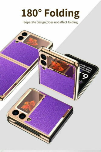 Leather hard back Flip back Cover Case for Samsung Galaxy Z Flip 3 5G