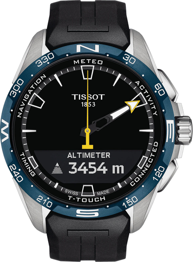 Tissot T-Touch Connect Solar Jungfraubahn Swiss Edition Black Dial & Rubber Strap Watch, 47.5mm
