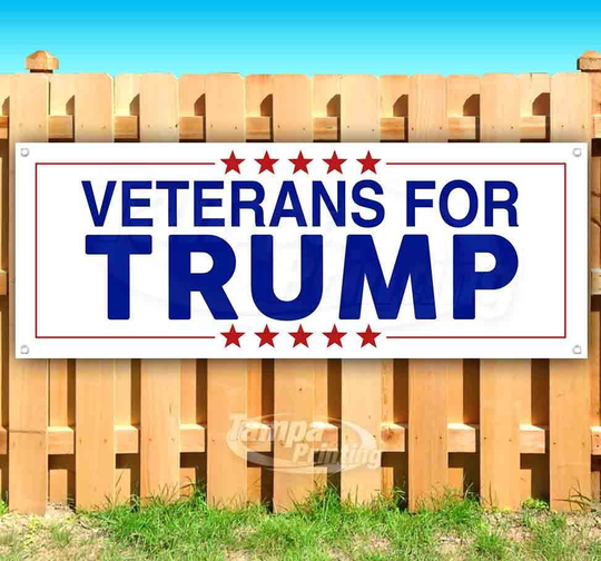 VETERANS FOR TRUMP Advertising Vinyl Banner Flag Sign Many Sizes CNN