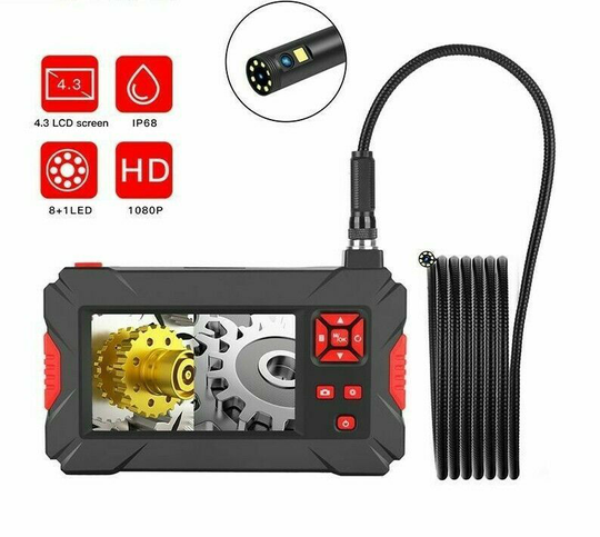 Waterproof Micro Pipe Inspection Endoscope Snake Tube HD 8 LED Borescope Camera