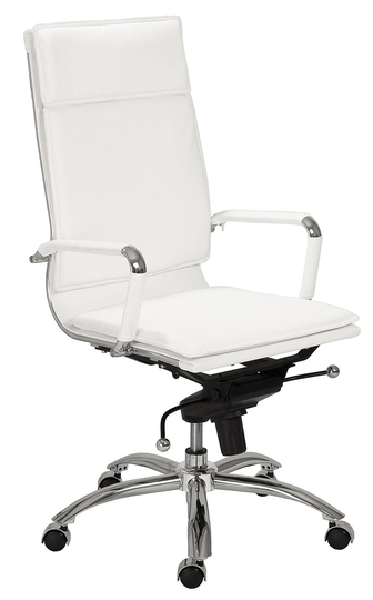 Euro Style Gunar White Pro High Back Office Chair