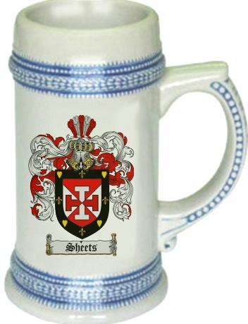 Sheets Coat of Arms Stein / Family Crest Tankard Mug