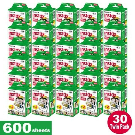600 Fujifilm Instax Mini Instant Film Sheets - 30 TwinPacks Super BundleFujif...