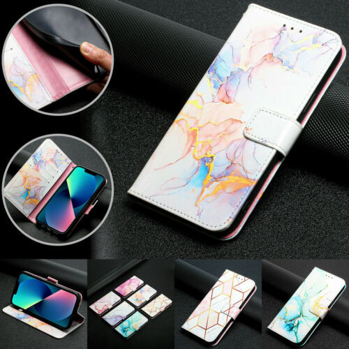 For Google Pixel 6A 5G 7 7 Pro 6 6 Pro Marble Flip Wallet Leather Case Cover