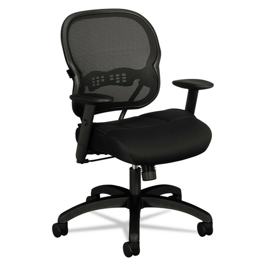 Basyx VL712MM10 Mesh Mid-Back Swivel/Tilt Task Chair for Office Desk, Black New