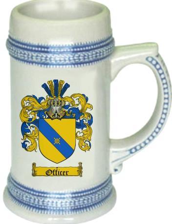 Officer Coat of Arms Stein / Family Crest Tankard Mug