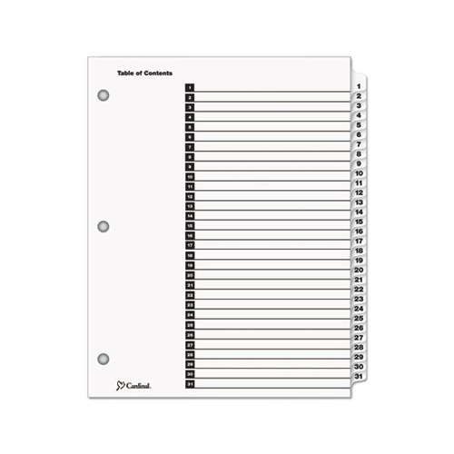 OneStep Printable Table of Contents and Dividers