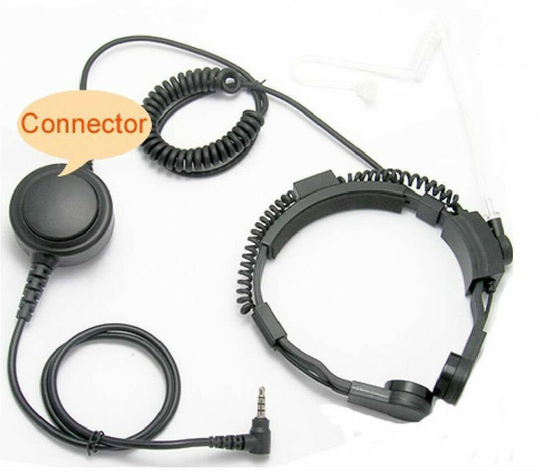 THROAT MIC W/ BIG PTT FOR MOTOROLA & COBRA RADIO, POLICE SECURITY MILITARY STYLE