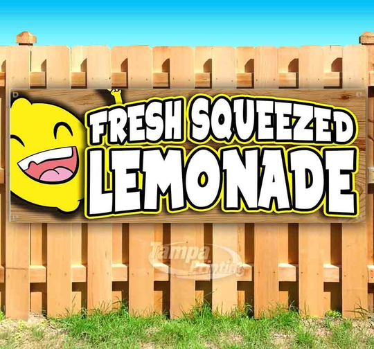 FRESH SQUEEZED LEMONADE Advertising Vinyl Banner Flag Sign CARNIVAL FOOD FAIR