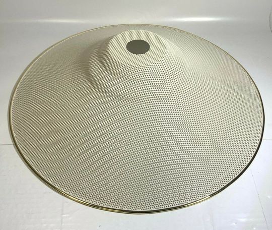 Large Metal Pendant Cone Light Shade in White with Gold Rims by Glenwood Designs
