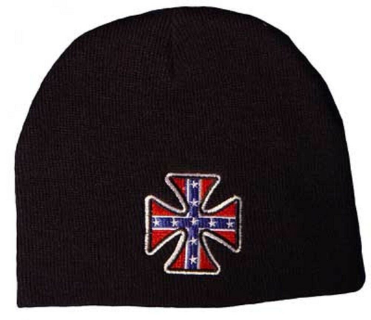 IRON CROSS USA American Red,White&Blue EMBROIDERED BEANIE KNIT HAT Shorty Cap