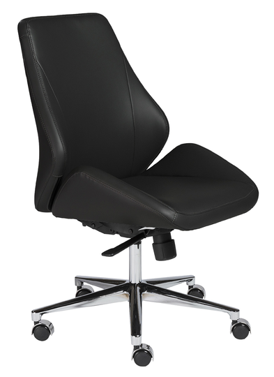 Euro Style Bergen Black Low Back Office Chair w/o Armrests