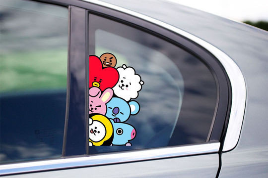 BT21 Peeking Bumper Window Vinyl Decal Sticker Anime BTS Army Album Cute