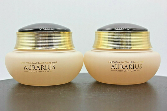 2 Pack Gold Elements Aurarius Royal White Pearl Facial Peeling Mask, 60ml No Box