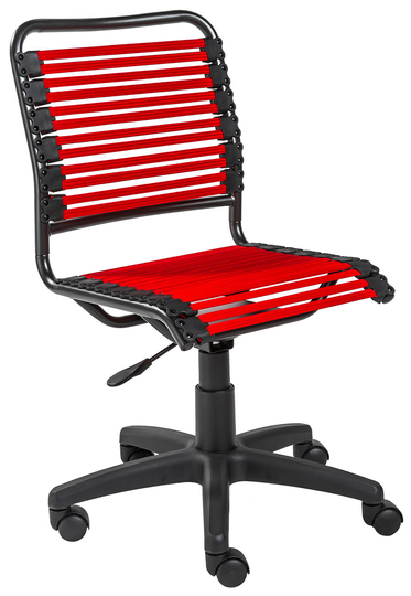 Euro Style Red Bungie Allison Low Back Office Chair