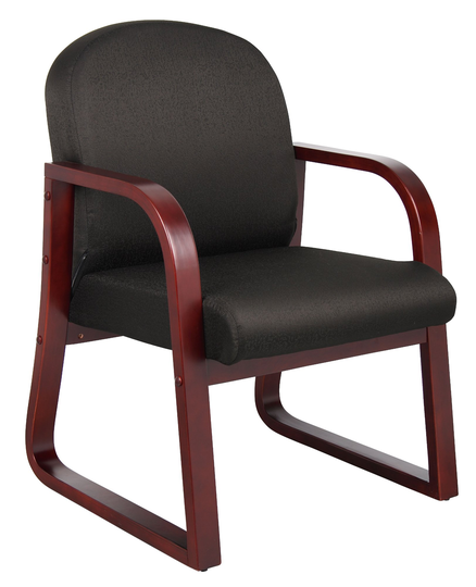 Black & Mahogany Frame Guest Office Chair