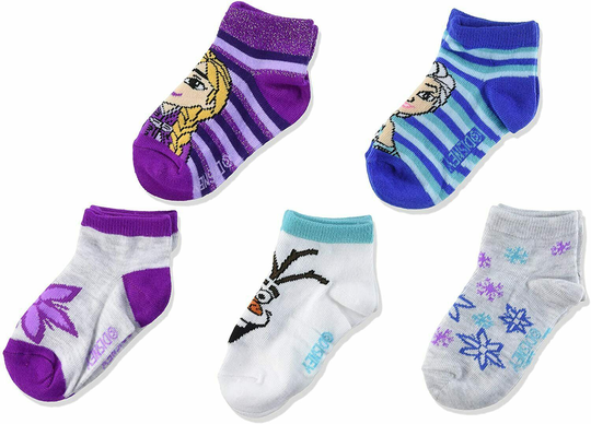 Disney Frozen Anna Elsa Olaf 5-Pack Calcetines Bajos Niña Edad 1-3 (Zapato 4-8)
