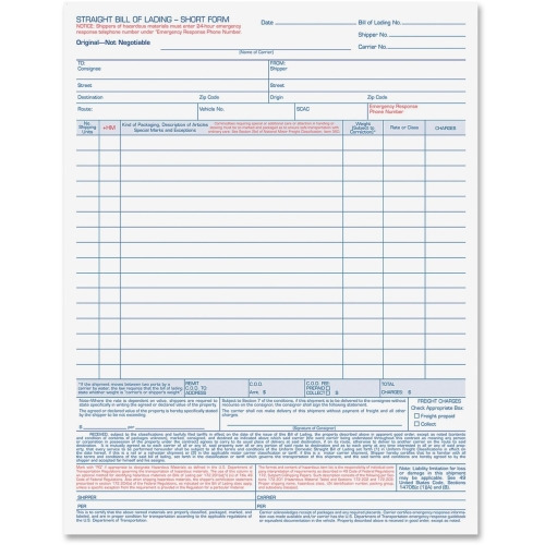 TOPS Bill-of-Lading Snap off 4-part Form Sets