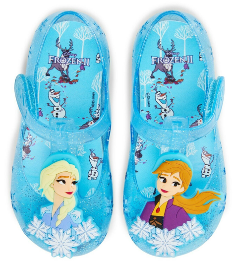 DISNEY FROZEN II ANNA ELSA Jelly Sandals w/ Optional Sunglasses Girls Sz. 12 NWT