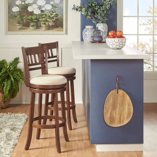 Marion Swivel Stool Window Back Beige