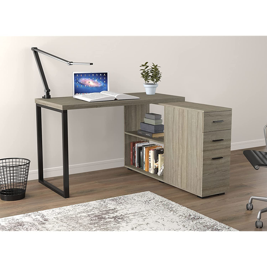 Computer Desk 47.25Inch Corner L Shaped For Home Office And Small Spaces With 2