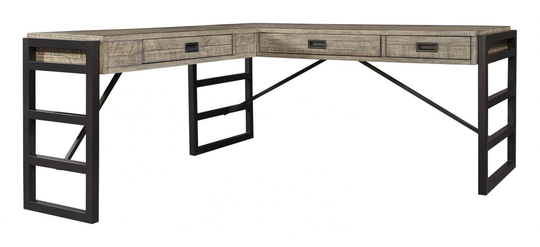 Rustic Cinder Gary L-Shaped Desk - Grayson