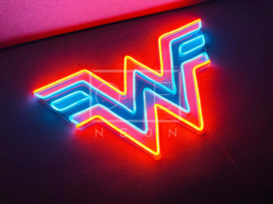 Wonder Woman Logo | LED Neon Sign, Neon Sign Custom, Home Decor, Gift Neon light