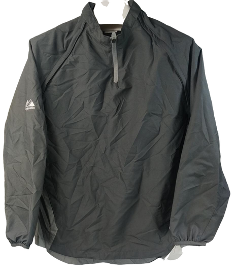 Majestic Jeunesse Refroidir Base Pullover Utilitaire Veste Coupe-Vent Noir/Gris