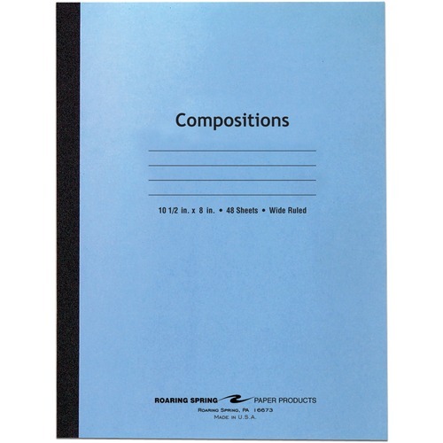 Roaring Spring Wide Ruled Flexible Cover Composition Book, 10.5" x 8" 48 Sheets, Blue
