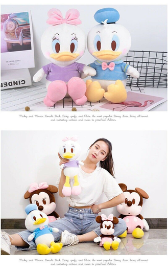 Disney Donald Duck Daisy Plush Toys Cartoon Animal Mickey Minnie Mouse Stuffed