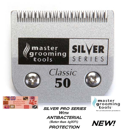 ANTIMICROBIAL A5 SILVER Pet Grooming 50 BLADE Fit Many Andis,Oster,Wahl Clipper