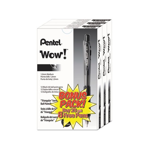 WOW Retractable Ballpoint Pen Value Pack