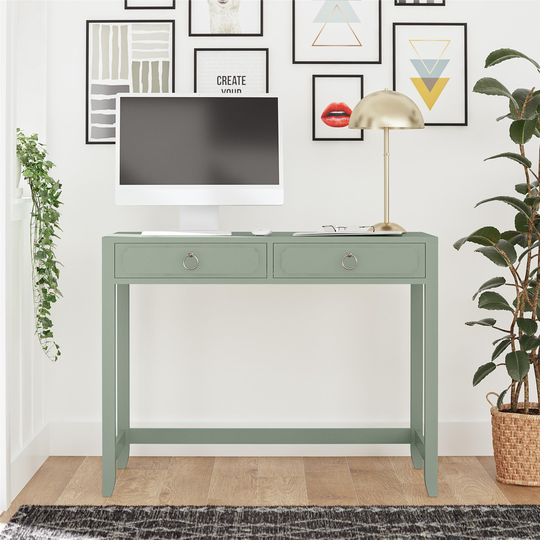 Her Majesty Light Green 2 Drawer Writing Desk