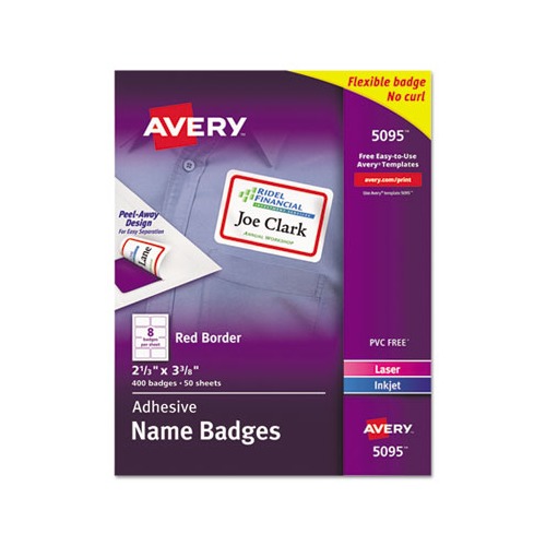 Flexible Adhesive Name Badge Labels