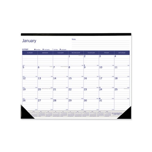 DuraGlobe Monthly Desk Pad Calendar