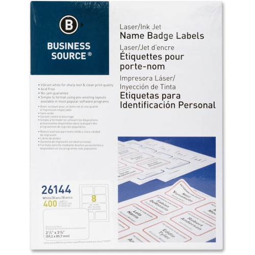 Business Source Laser/Inkjet Name Badge Labels