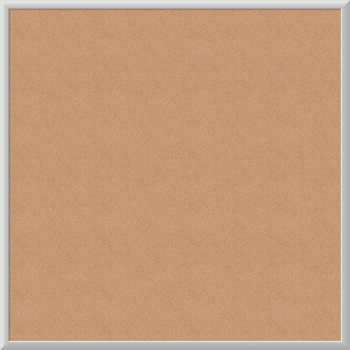 U Brands Cork Bulletin Board, 36 x 36 Inches, Silver Aluminum Frame