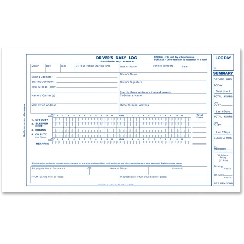 Rediform Carbonless 2-part Driver's Daily Log Book