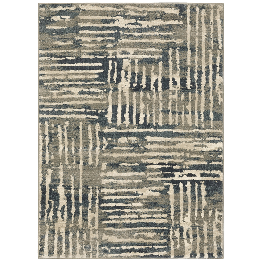 5 x 7 Medium Beige Abstract Striped Area Rug - Carson