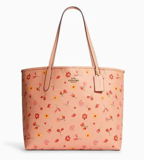 New Coach C8743 City Tote with Mystical Floral Print Faded Blush Multi