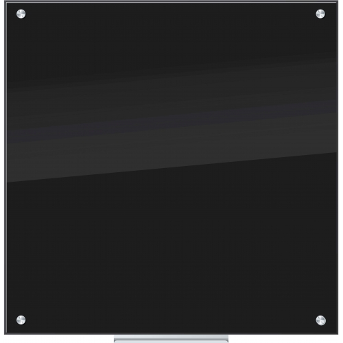 U Brands Glass Dry Erase Board, 36 x 36 Inches, Black Surface, Frameless