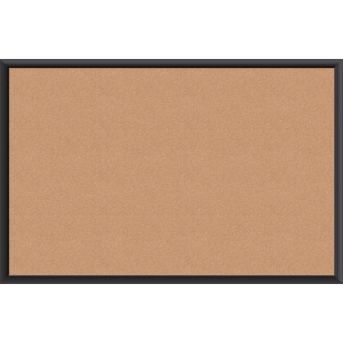 U Brands Cork Bulletin Board, 36 x 24 Inches, Black Aluminum Frame