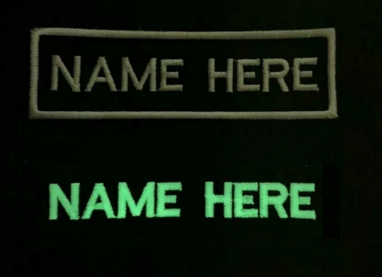6x GLOW in DARK Custom Embroidered 1.5x4 Name Word Letters ID Tag Sew on Patches