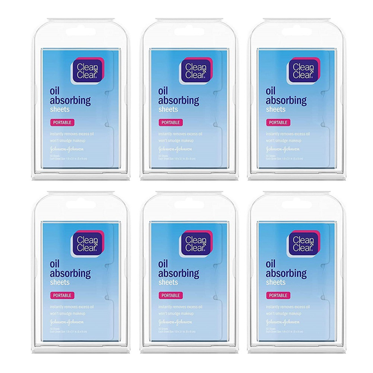 Clean & Clear Oil Absorbing Facial Sheets, 6 pack of 50 sheets