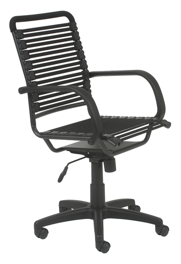 Euro Style Bungie Flat Black High Back Office Chair