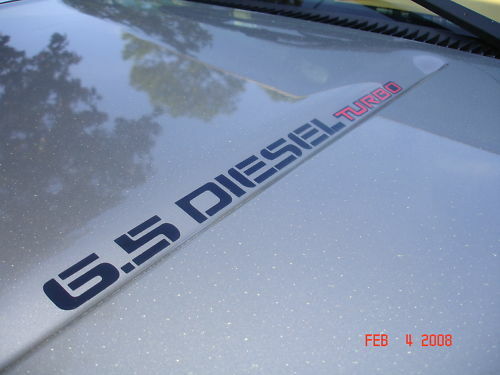 6.5L Turbo Diesel Hood Decals with 3 Color Choices